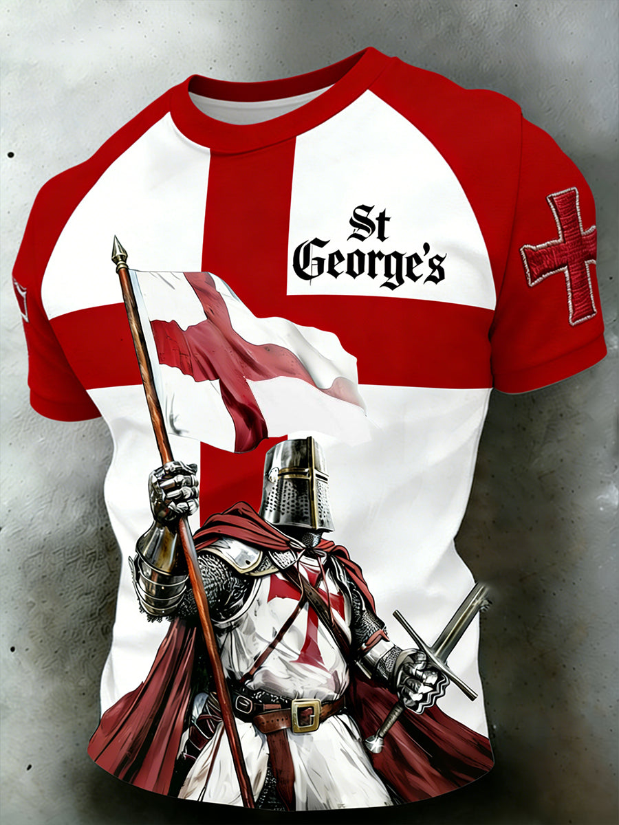 Men's St. George's Day Themed Printed T-Shirt