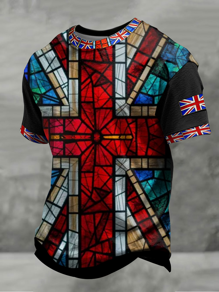 Men's british flag print short sleeves t-shirt