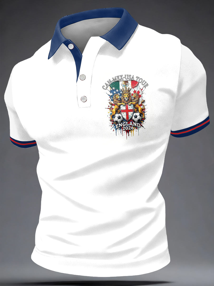 Men's UK Football Lover England Printed polo shirt