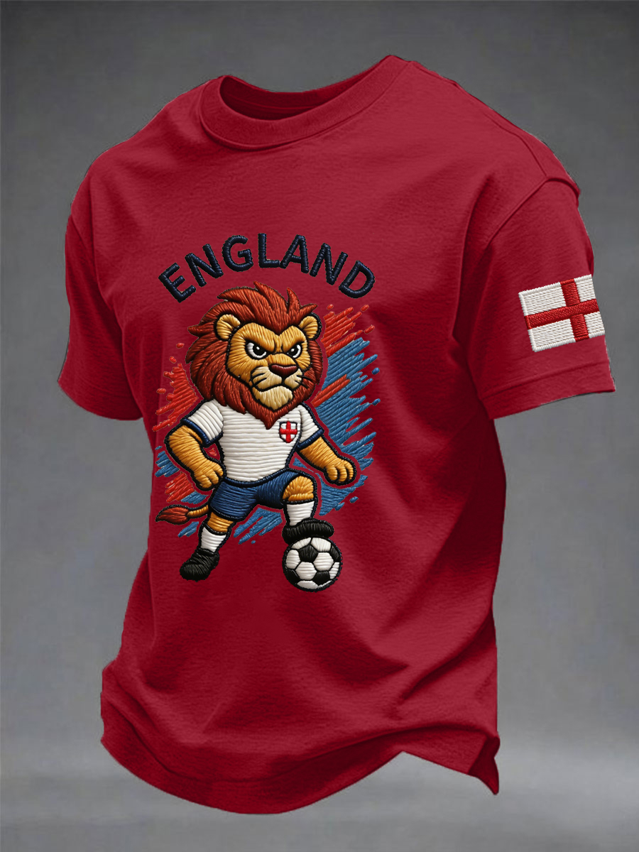 Men's UK Football Lover England Printed imitation cotton short-sleeved T-shirt