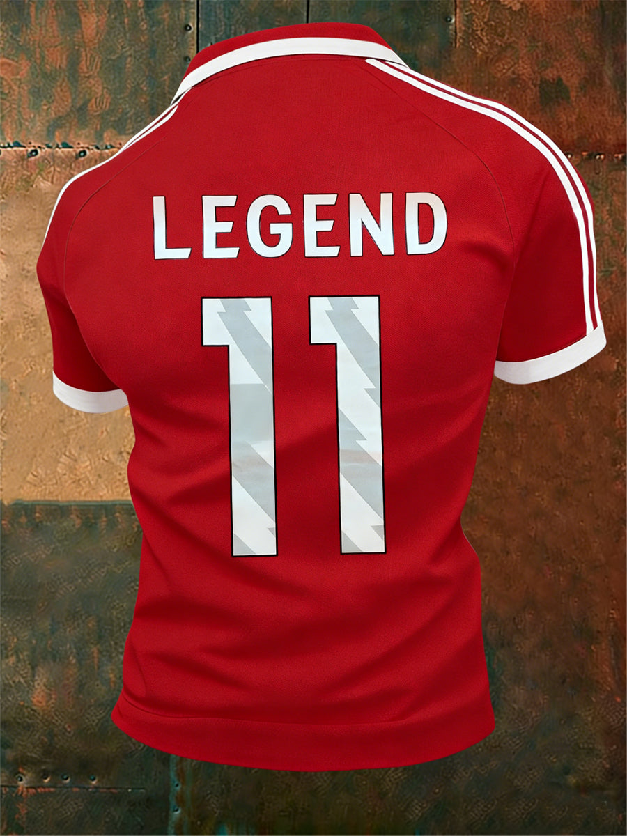 Men's Legend 11 Print Gift For Soccer Fans Casual Polo