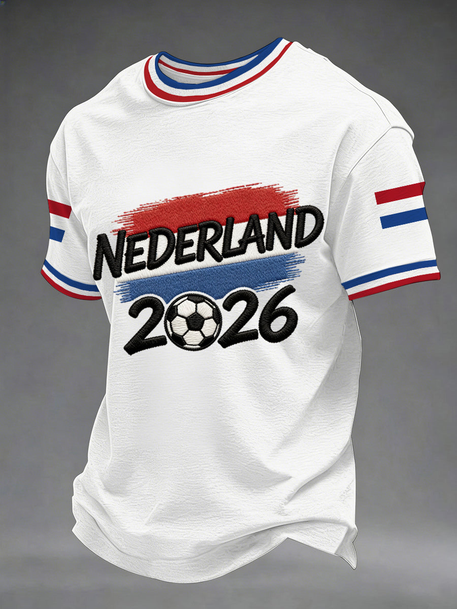 Heren Nederland Voetbal 2026 Print Casual T-shirt