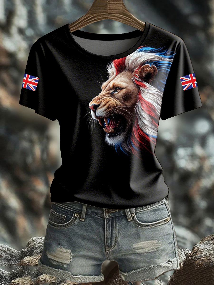 Women's Vintage British Lion Printed T-shirt