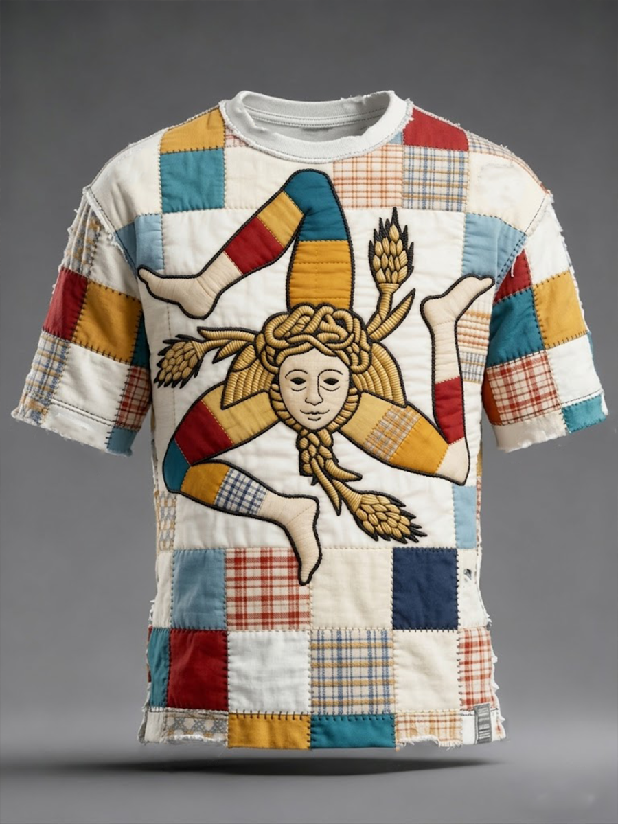 T-shirt da uomo Sicilia Trinacria a maniche corte