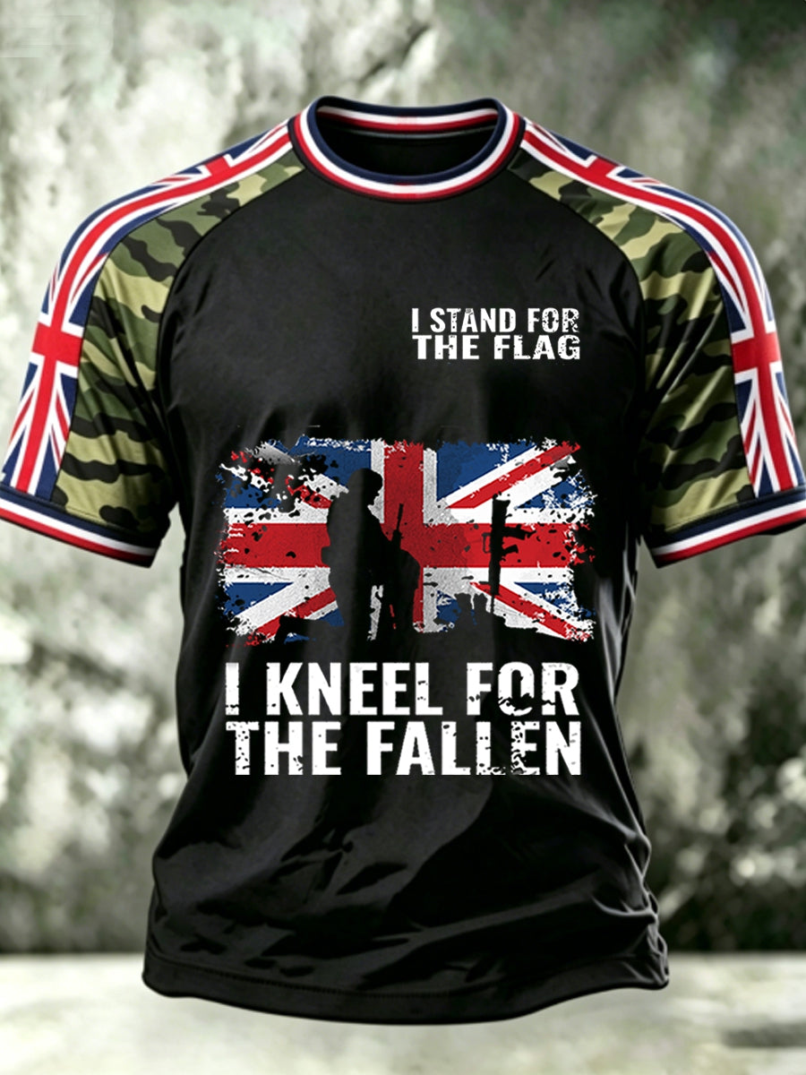 Men's I STAND FOR THE FLAG I KNEEL FOR THE FALLEN short sleeve t-shirt