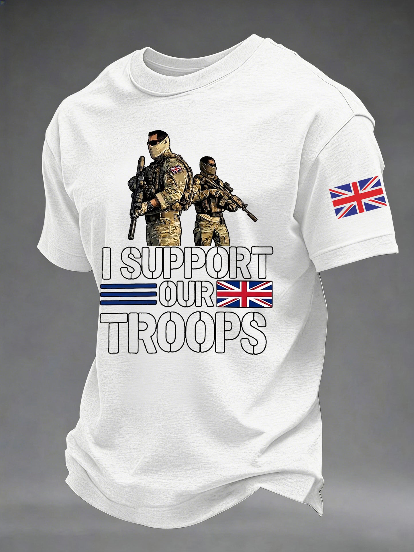 Men's I Support Our Troops Printed T-shirt