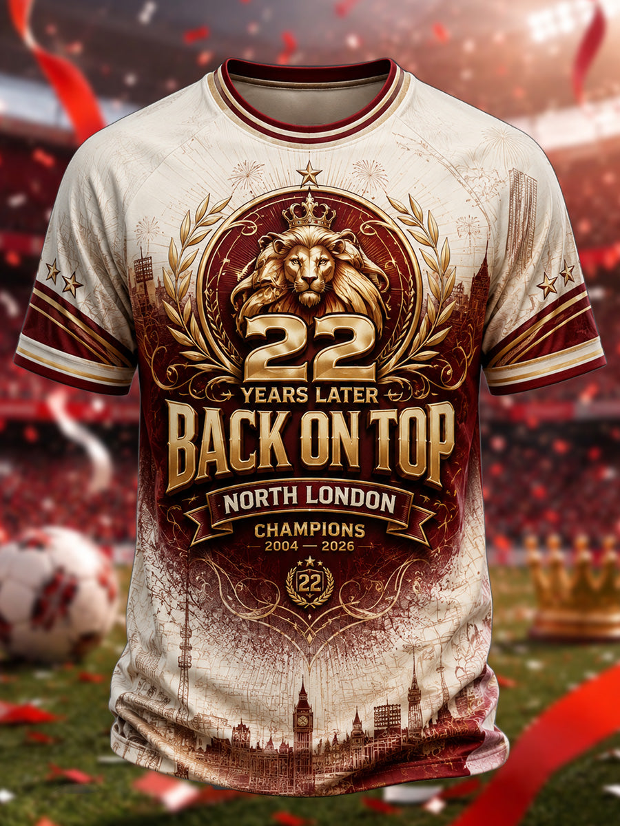 Men's Gift For Football Fans Print Casual Tee