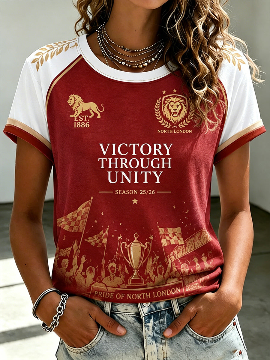 Women's Retro Football Art Print Short-Sleeve T-Shirt