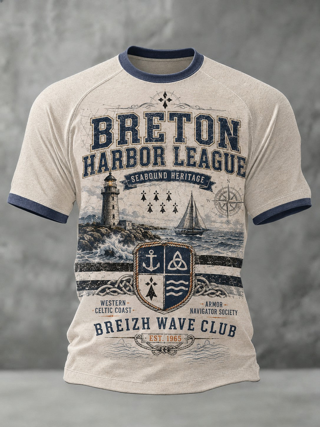 T-shirt pour hommes imprimé celtique de Bretagne, France