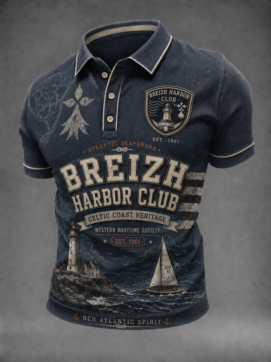 Chemise pour homme imprimée celtique de Bretagne, France