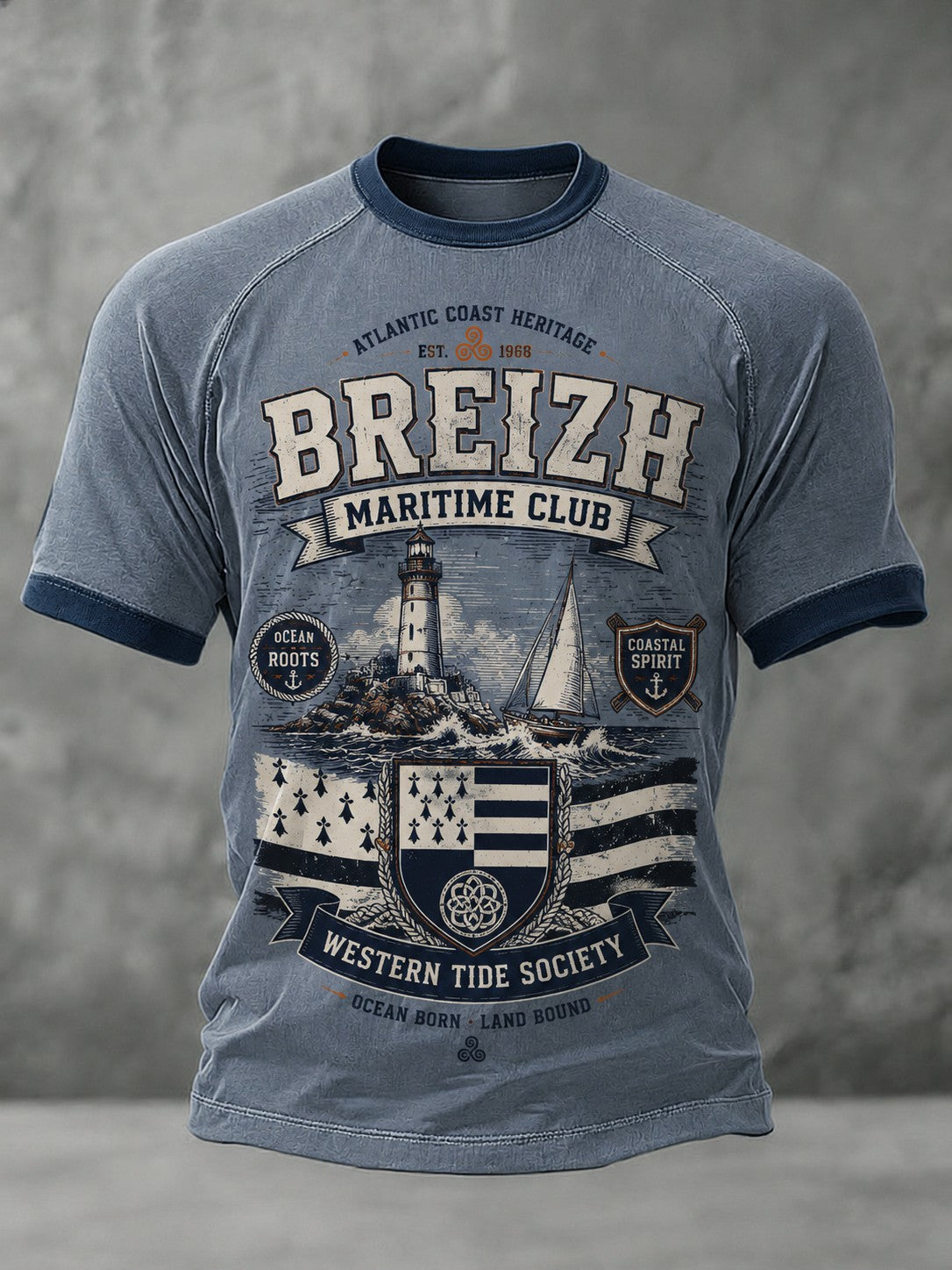 T-shirt pour hommes imprimé celtique de Bretagne, France