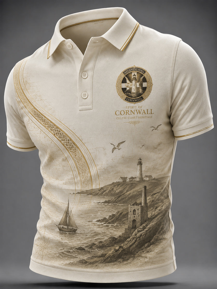 Men's Cornish Celtic-style Print Casual Top