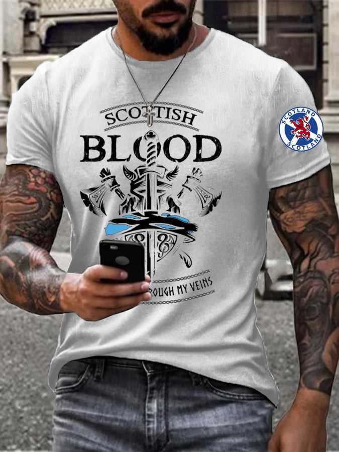 Men’s England Scotland Thistle Printed T-shirt White / S