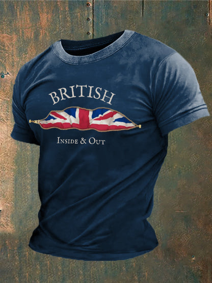 Men’s British Inside&Out Printed T-shirt Navy Blue / S