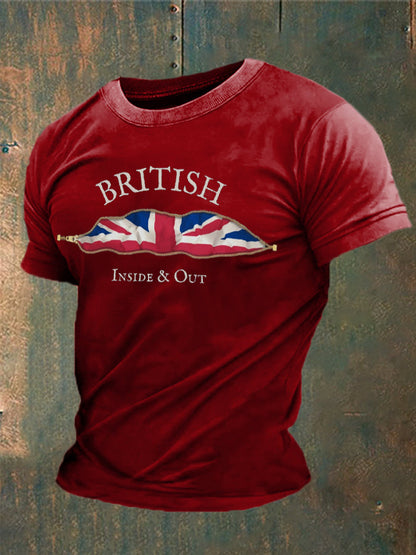 Men’s British Inside&Out Printed T-shirt Deep Red / S