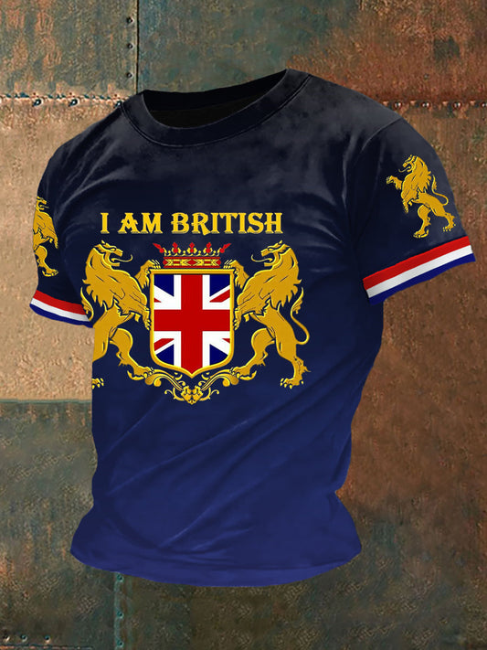 Men’s I Am British Gradient Casual Tee Blue / S