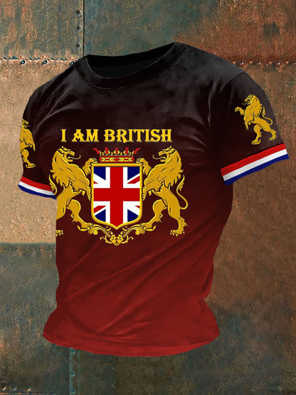 Men’s I Am British Gradient Casual Tee Red / S