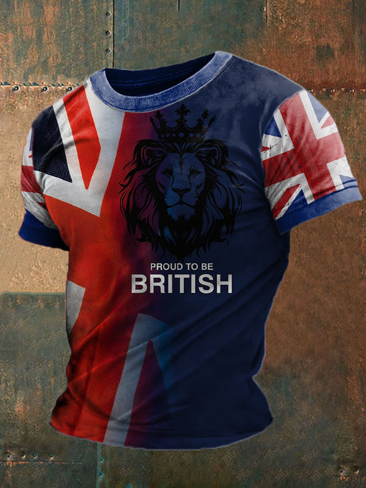 Men’s Proud To Be British Printed T-shirt Navy Blue / S
