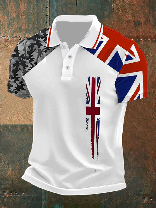 Men’s Union Jack Casual Polo Shirt White / S