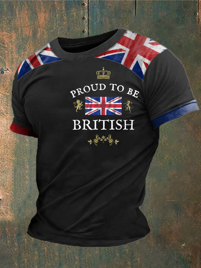 Men’s Proud To Be British Printed T-shirt Black / S