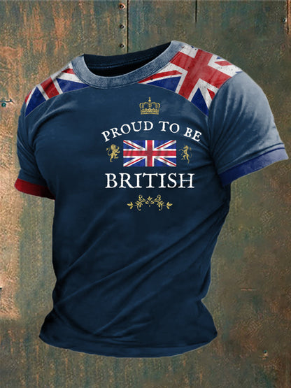 Men’s Proud To Be British Printed T-shirt Navy Blue / S