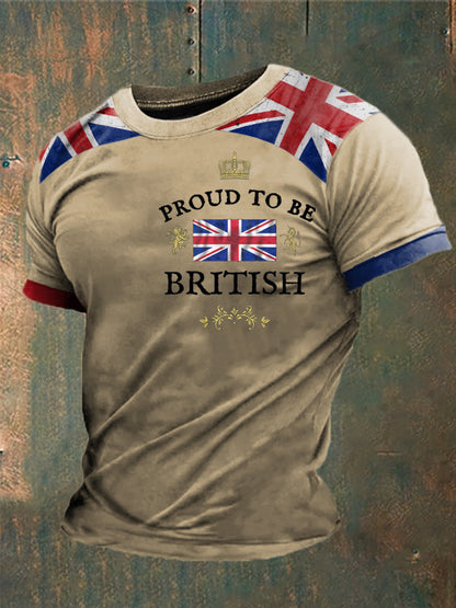 Men’s Proud To Be British Printed T-shirt Khaki / S