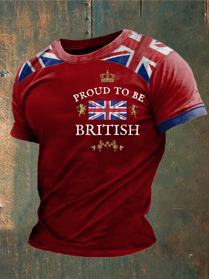 Men’s Proud To Be British Printed T-shirt Red / S