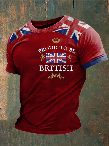 Men’s Proud To Be British Printed T-shirt Red / S