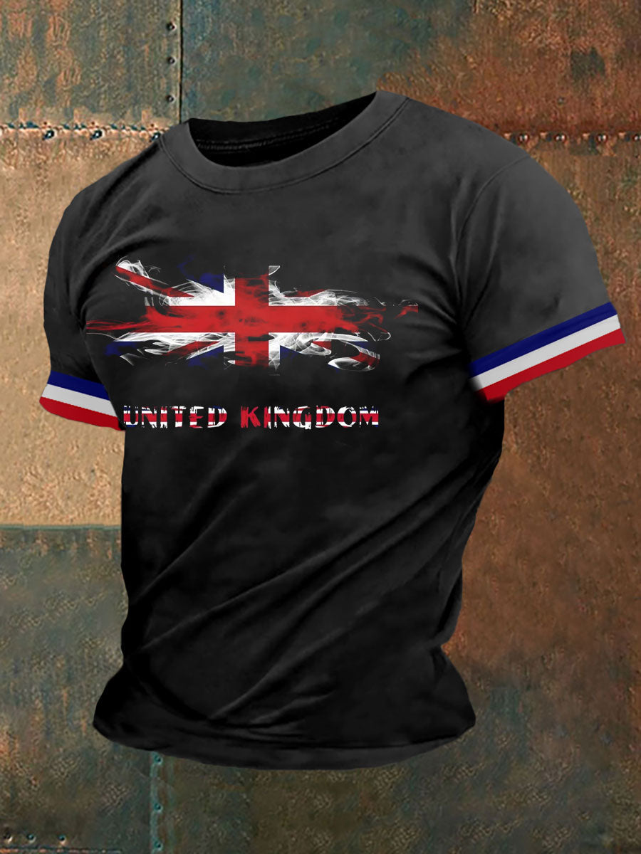 Men’s Union Jack Printed Casual T-Shirt Black / S