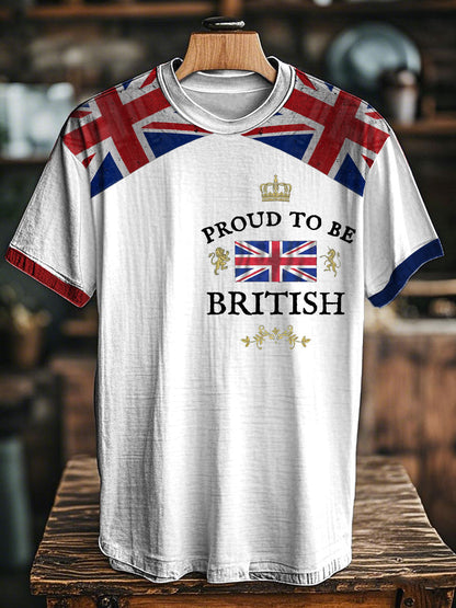 Unisex Proud To Be British Printed T-shirt White / S