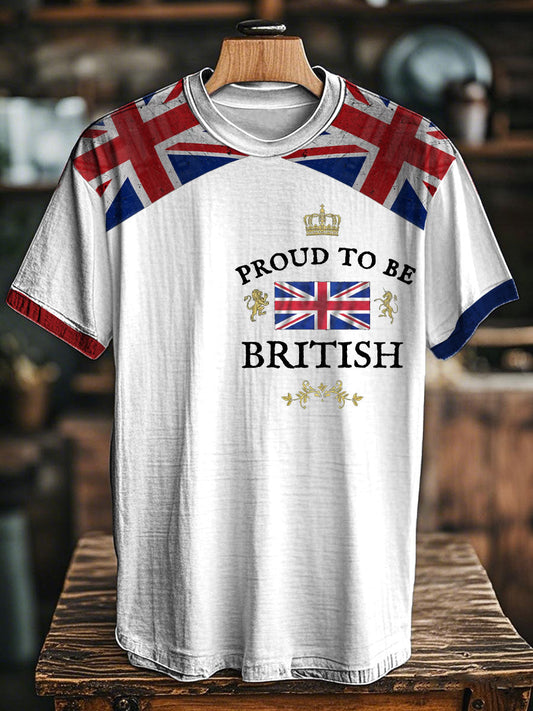 Unisex Proud To Be British Printed T-shirt White / S