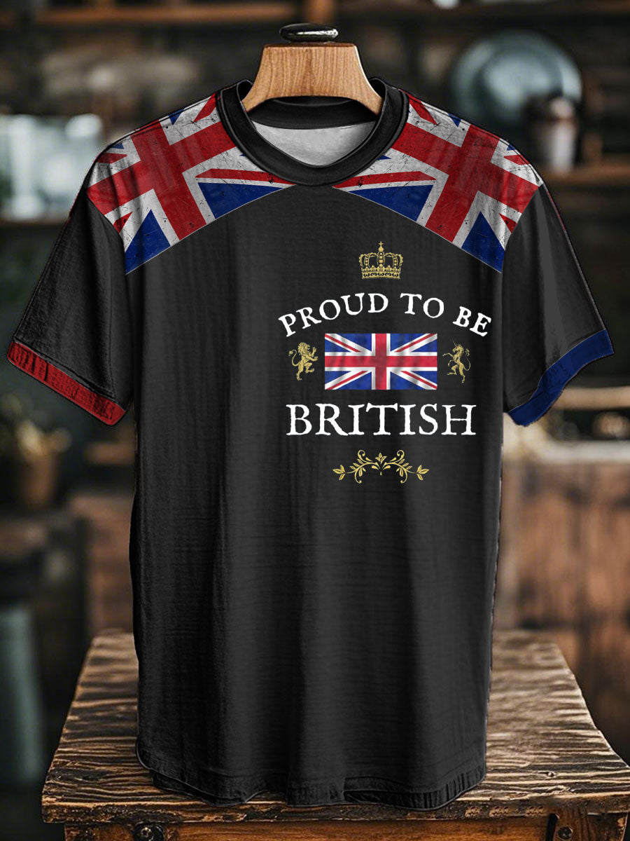 Unisex Proud To Be British Printed T-shirt Black / S