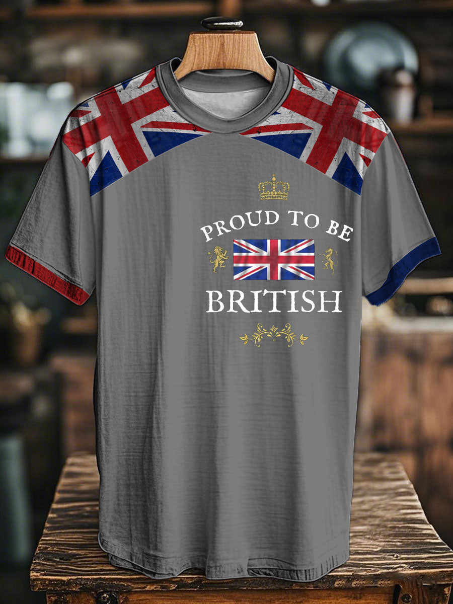 Unisex Proud To Be British Printed T-shirt Light Gray / S