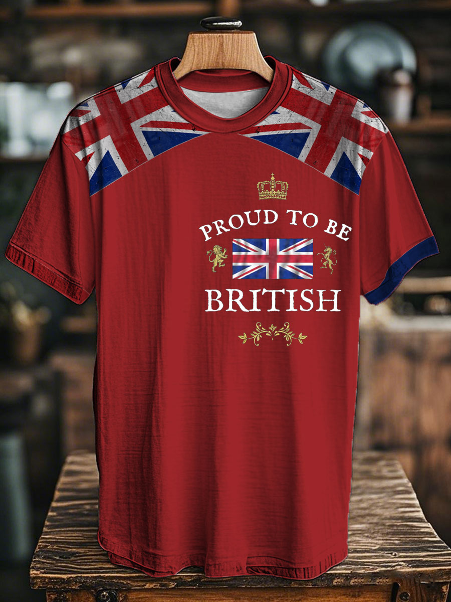 Unisex Proud To Be British Printed T-shirt Red / S