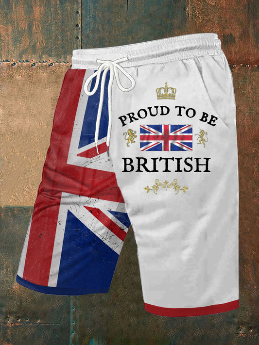 Men’s Proud To Be British Printed Shorts White / S