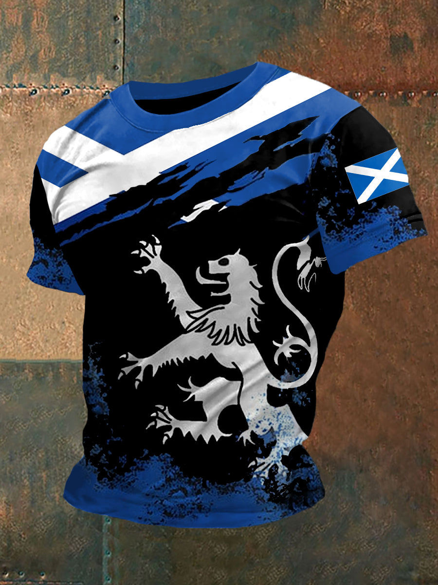 Men’s Scotland Print Casual Tee Blue / S
