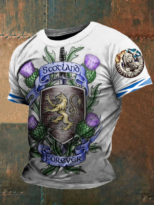 Men’s England Scotland Thistle Printed T-shirt White / S