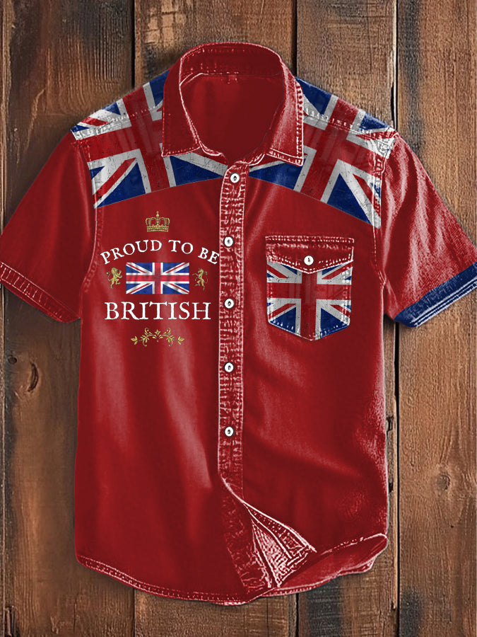 Men’s Proud To Be British Printed Shirt Red / S