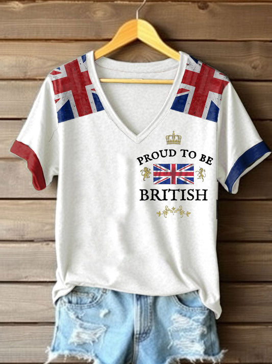 Women’s Proud To Be British Printed T-shirt White / S