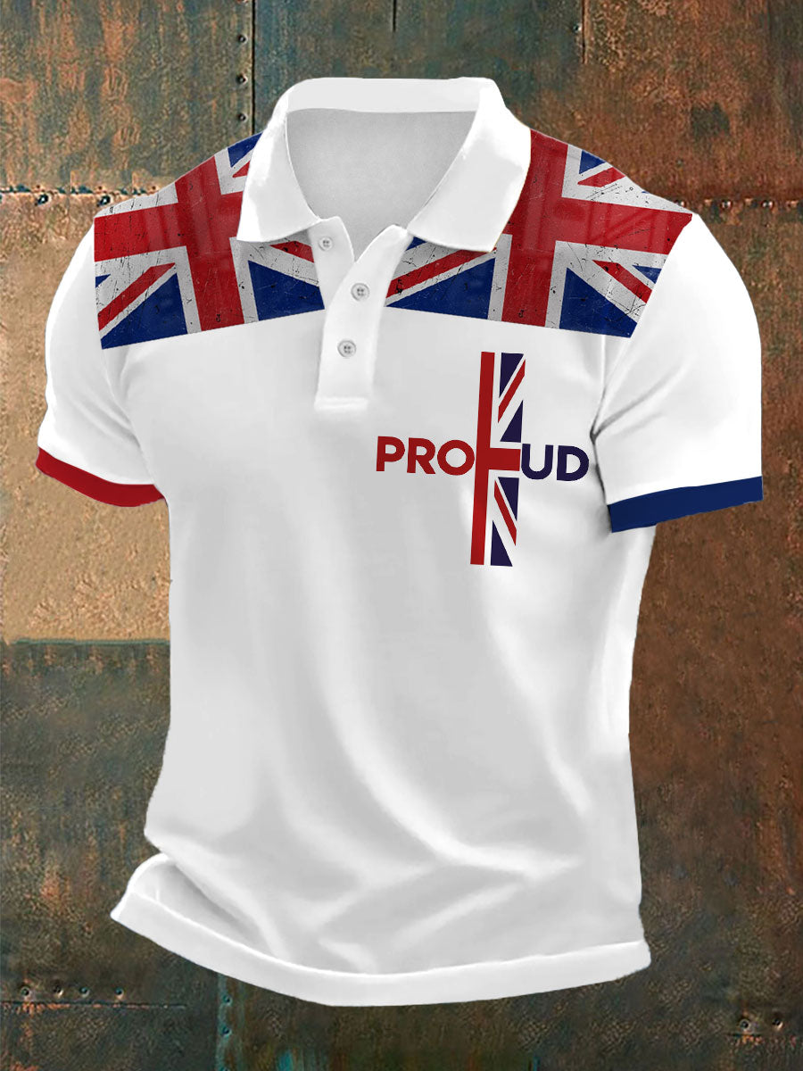 Men’s Proud To Be British Printed Polo Shirt White / S