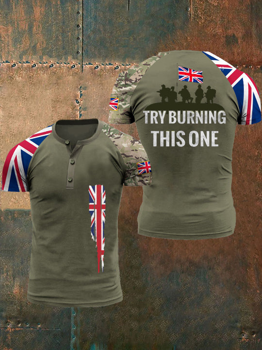 Men’s Try To Burn This T-Shirt Army Green / S