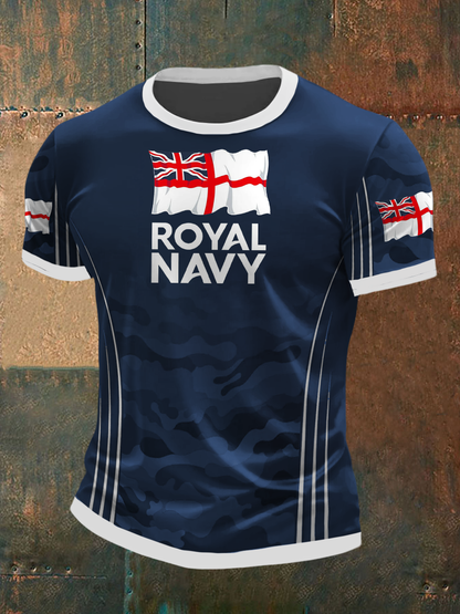 Men’s Royal Navy Veteran Printed T-shirt Navy Blue / S