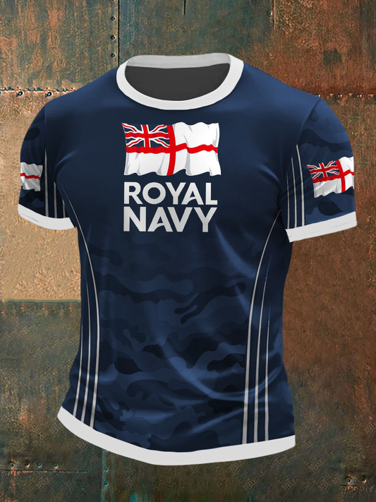 Men’s Royal Navy Veteran Printed T-shirt Navy Blue / S