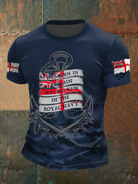 Men’s Royal Navy Veteran Printed T-shirt Navy Blue / S