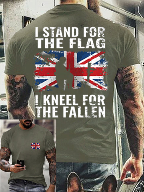 Men’s Kneel For The Fallen T Shirt Army Green / S