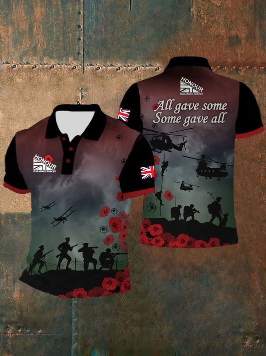 Men’s UK Flaf Honour Our Armed Forces ’All gave some Some gave all’ Short Sleeves Tee As picture / S