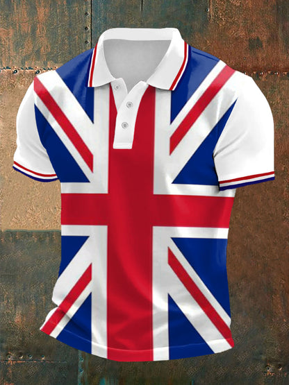 Men’s UK Flag Print Casual Top White / S