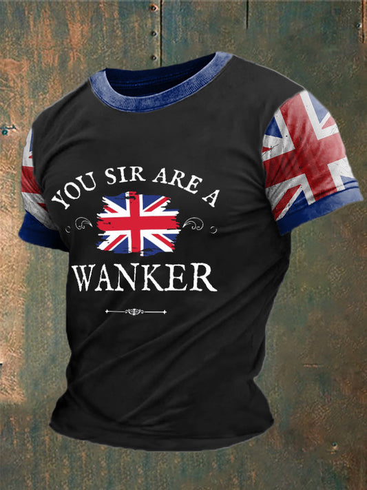 Men’s Funny Wanker W-Anker Printed T-shirt Black / S
