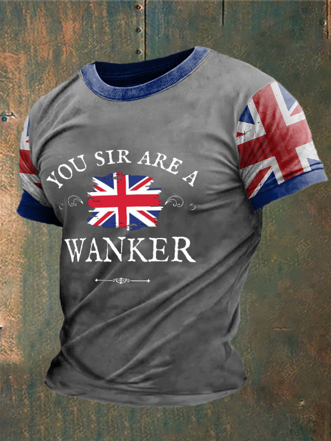 Men’s Funny Wanker W-Anker Printed T-shirt Light Gray / S