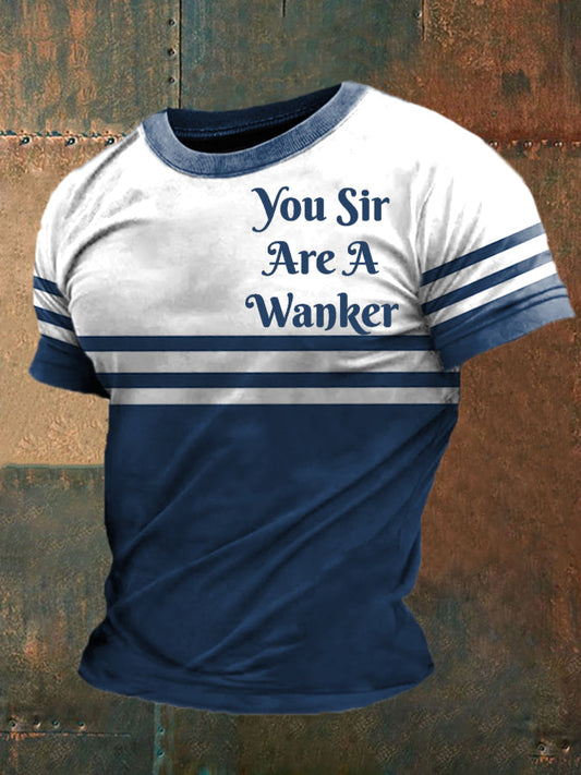 Men’s Funny Wanker W-Anker Printed T-shirt White / S